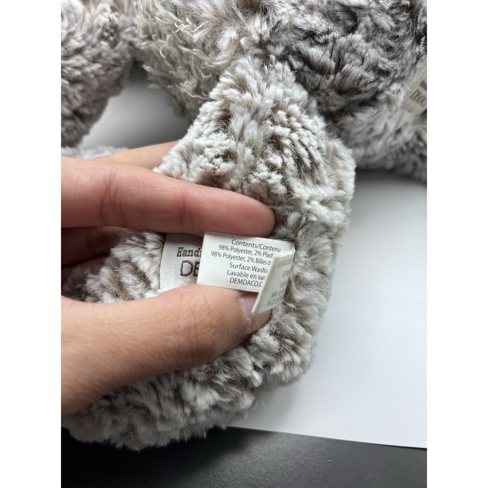 DEMDACO Giving Collection Plush Bear 12 Inch Gray Stuffed Animal Mismatched Ears - Picture 10 of 14